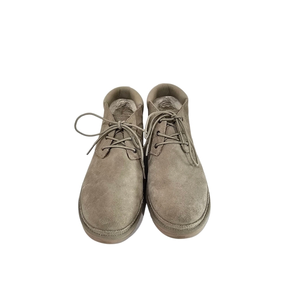 Koolaburra Tan Ankle Booties with Suede and Lace-Up Design